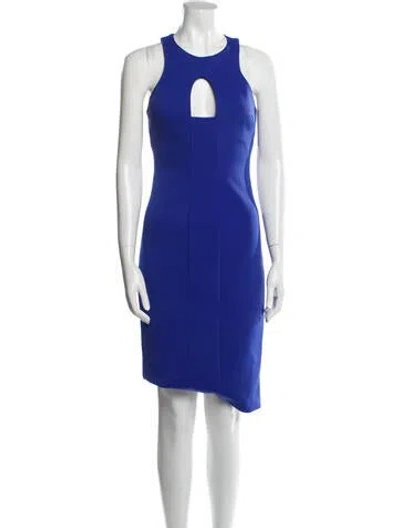 Pre-owned Cushnie Crew Neck Knee-length Dress In Blue