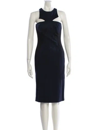 Pre-owned Cushnie Crew Neck Knee-length Dress In Blue