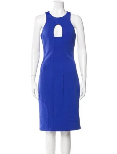 Pre-owned Cushnie Crew Neck Knee-length Dress In Blue