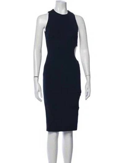 Pre-owned Cushnie Crew Neck Knee-length Dress In Blue