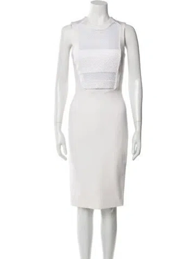Pre-owned Cushnie Crew Neck Knee-length Dress In Neutral