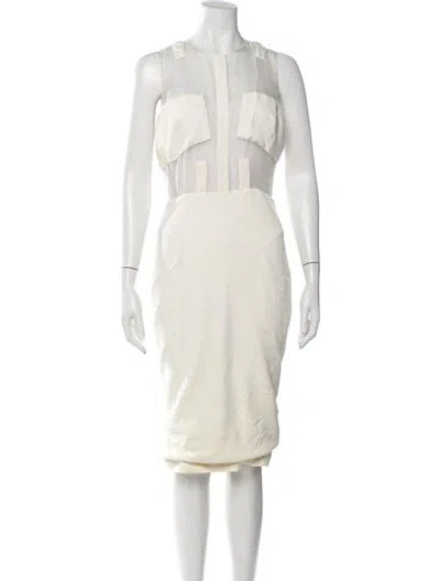 Pre-owned Cushnie Crew Neck Knee-length Dress In Neutrals