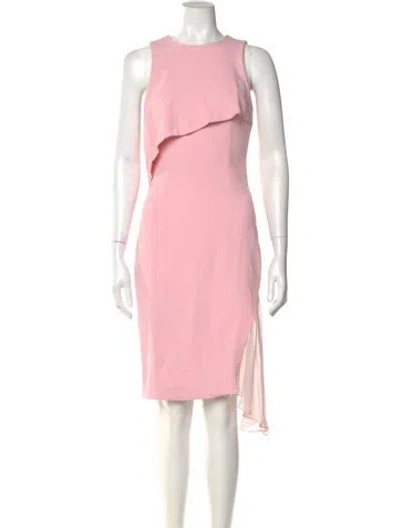Pre-owned Cushnie Crew Neck Knee-length Dress In Pink