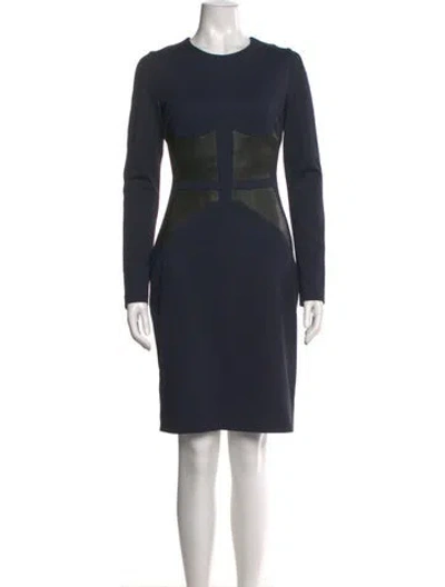 Pre-owned Cushnie Crew Neck Knee-length Dress W/ Tags In Blue