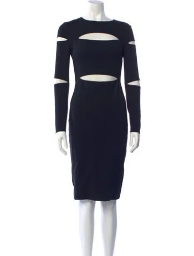 Pre-owned Cushnie Crew Neck Knee-length Dress W/ Tags In Blue