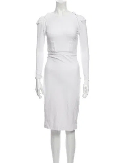Pre-owned Cushnie Crew Neck Knee-length Dress In White