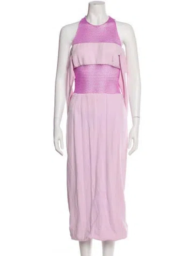 Pre-owned Cushnie Crew Neck Long Dress In Purple