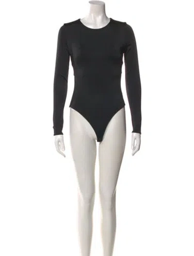 Pre-owned Cushnie Crew Neck Long Sleeve Bodysuit In Black