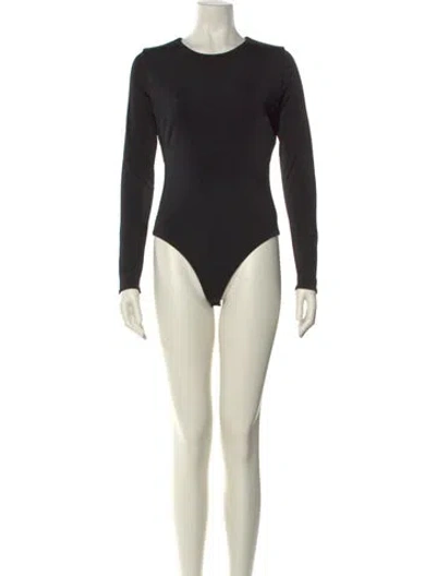 Pre-owned Cushnie Crew Neck Long Sleeve Bodysuit In Black