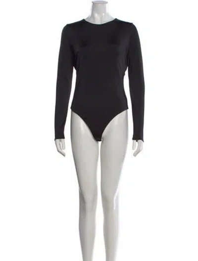 Pre-owned Cushnie Crew Neck Long Sleeve Bodysuit In Black