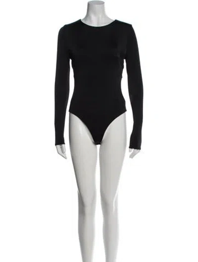 Pre-owned Cushnie Crew Neck Long Sleeve Bodysuit In Black