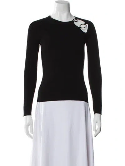 Pre-owned Cushnie Crew Neck Long Sleeve Top In Black