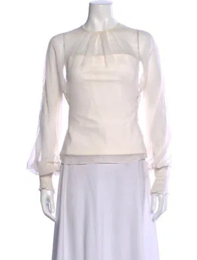 Pre-owned Cushnie Crew Neck Long Sleeve Top In Neutral