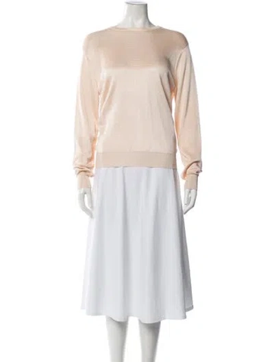 Pre-owned Cushnie Crew Neck Long Sleeve Top In Orange