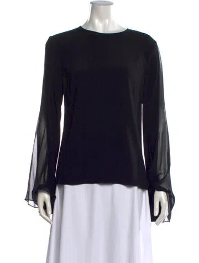Pre-owned Cushnie Crew Neck Long Sleeve Top W/ Tags In Black