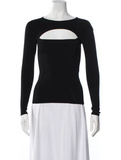 Pre-owned Cushnie Crew Neck Long Sleeve Top W/ Tags In Black
