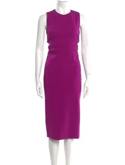 Pre-owned Cushnie Crew Neck Midi Length Dress W/ Tags In Purple