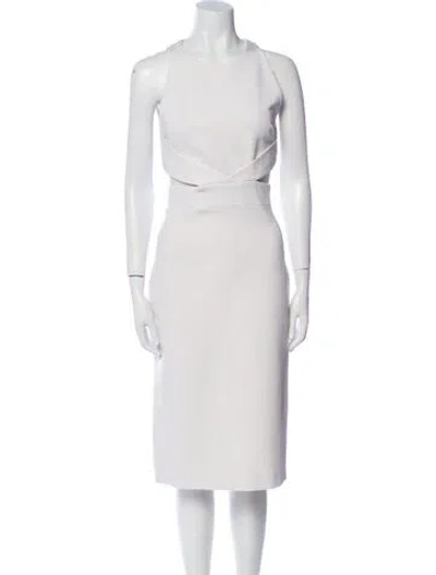 Pre-owned Cushnie Crew Neck Midi Length Dress W/ Tags In White