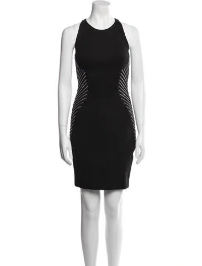 Pre-owned Cushnie Crew Neck Mini Dress In Black