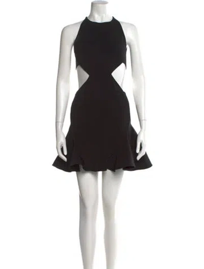 Pre-owned Cushnie Crew Neck Mini Dress In Black