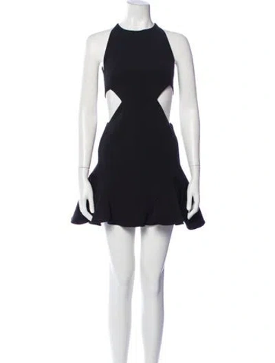 Pre-owned Cushnie Crew Neck Mini Dress In Black