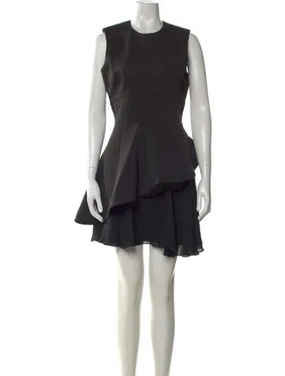 Pre-owned Cushnie Crew Neck Mini Dress In Black