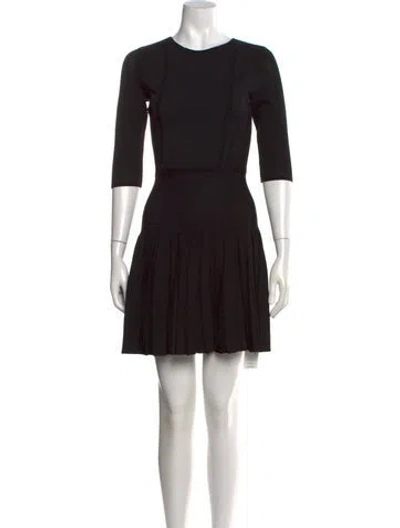 Pre-owned Cushnie Crew Neck Mini Dress In Black