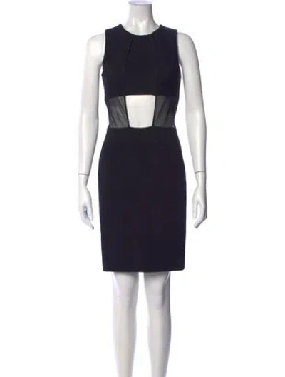 Pre-owned Cushnie Crew Neck Mini Dress In Black