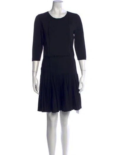 Pre-owned Cushnie Crew Neck Mini Dress In Black