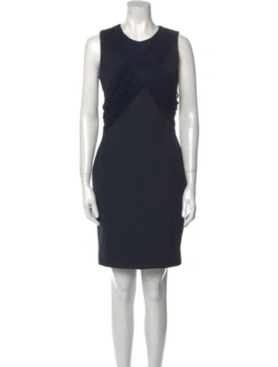 Pre-owned Cushnie Crew Neck Mini Dress In Blue