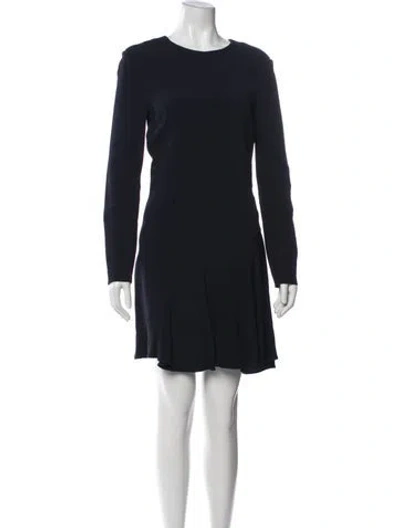Pre-owned Cushnie Crew Neck Mini Dress In Blue