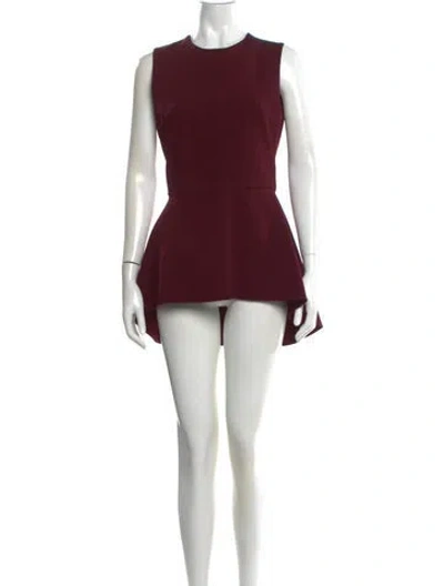 Pre-owned Cushnie Crew Neck Mini Dress In Burgundy