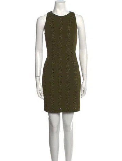 Pre-owned Cushnie Crew Neck Mini Dress In Green