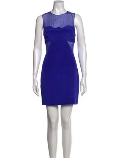 Pre-owned Cushnie Crew Neck Mini Dress In Multi