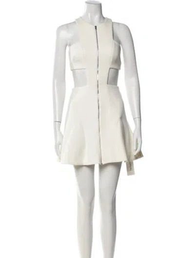 Pre-owned Cushnie Crew Neck Mini Dress In Neutral