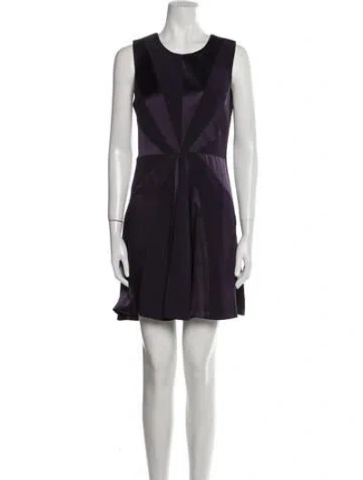 Pre-owned Cushnie Crew Neck Mini Dress In Purple