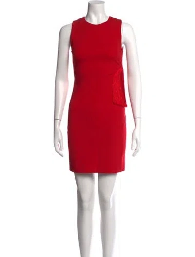 Pre-owned Cushnie Crew Neck Mini Dress In Red