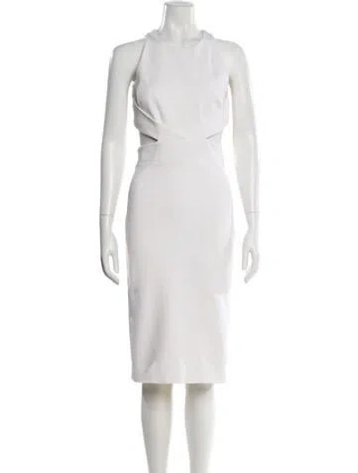 Pre-owned Cushnie Crew Neck Mini Dress In White