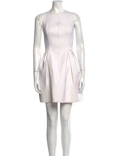 Pre-owned Cushnie Crew Neck Mini Dress In White