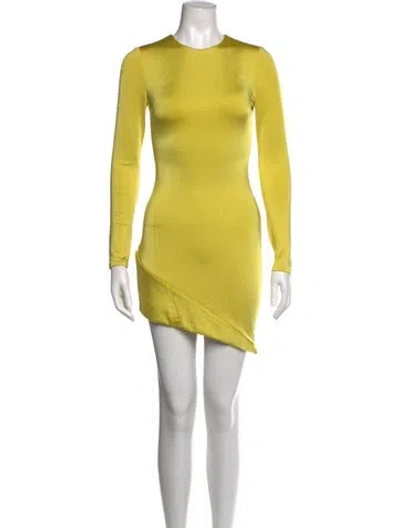 Pre-owned Cushnie Crew Neck Mini Dress In Yellow