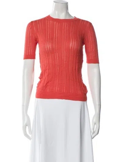 Pre-owned Cushnie Crew Neck Short Sleeve Top In Orange