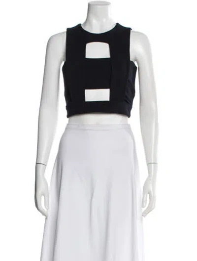 Pre-owned Cushnie Crew Neck Sleeveless Crop Top In White