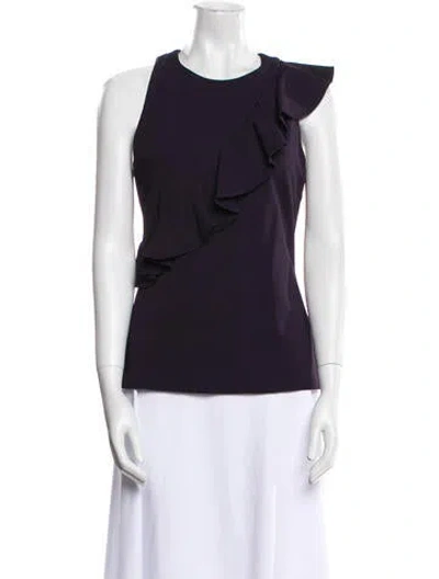 Pre-owned Cushnie Crew Neck Sleeveless Top In Blue