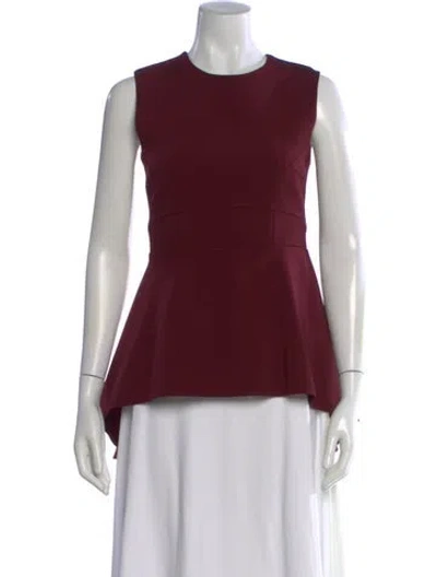 Pre-owned Cushnie Crew Neck Sleeveless Top In Burgundy