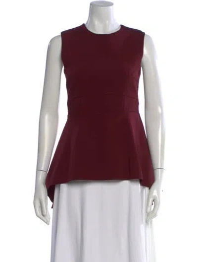 Pre-owned Cushnie Crew Neck Sleeveless Top In Burgundy