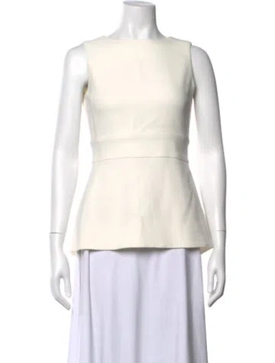 Pre-owned Cushnie Crew Neck Sleeveless Top In Neutral