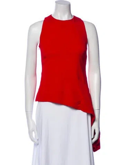 Pre-owned Cushnie Crew Neck Sleeveless Top In Red