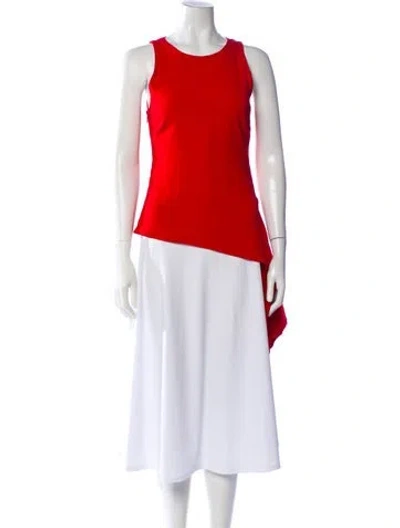 Pre-owned Cushnie Crew Neck Sleeveless Top In Red