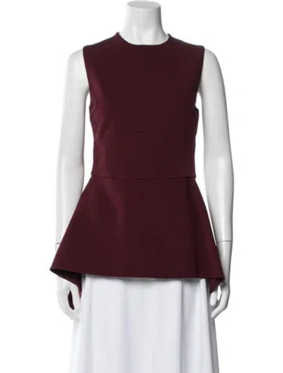 Pre-owned Cushnie Crew Neck Sleeveless Top In Red