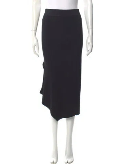 Pre-owned Cushnie Cutout Accent Midi Length Skirt In Black